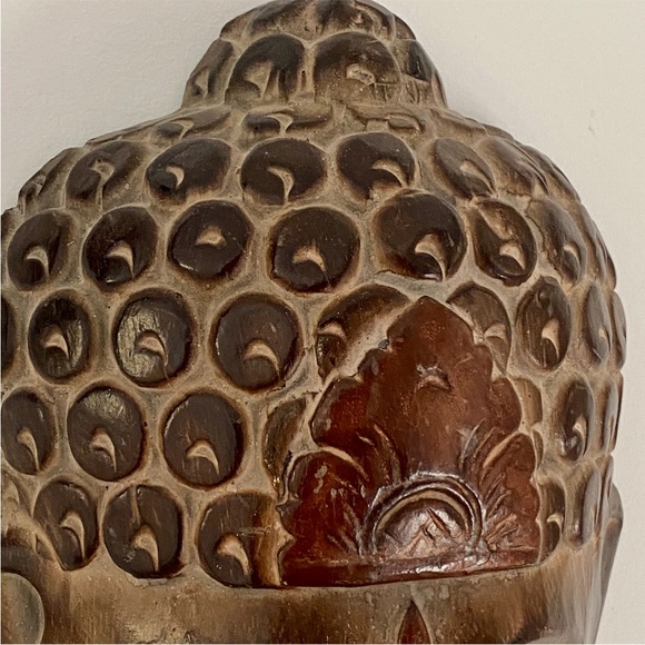 Vintage Tibet Buddha Wood Carved Mask - Picture 3 of 8